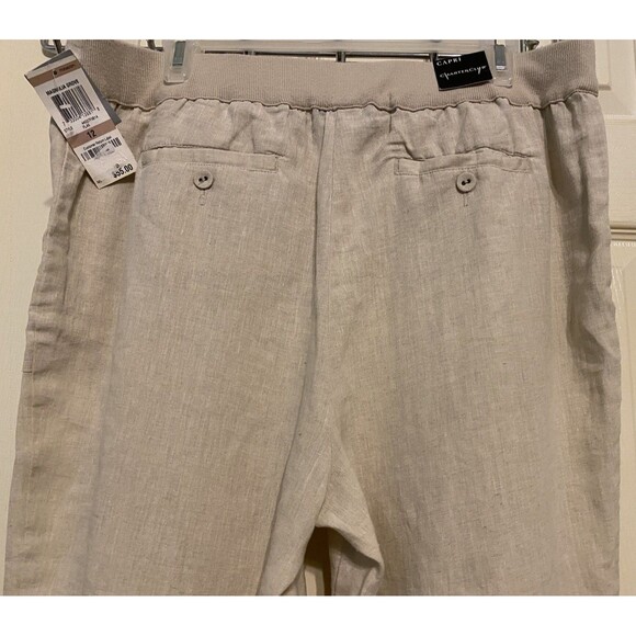 New Charter Club Classic Fit Linen Pull On Drawstring Capri Pants Women’s 12 - Picture 16 of 16